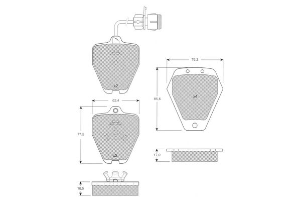 PROCODIS FRANCE Piduriklotsi komplekt,ketaspidur PF1227